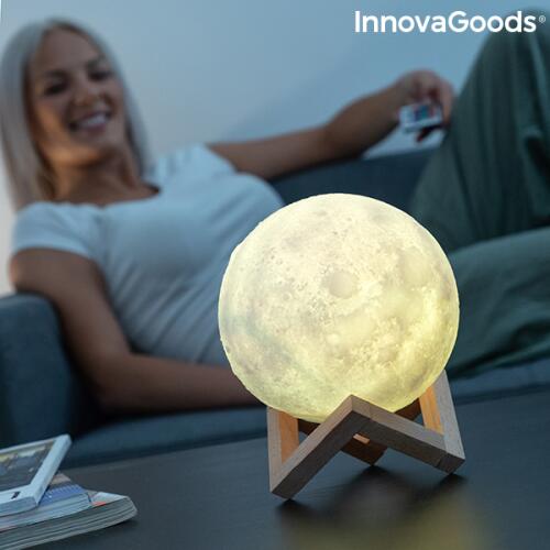 Wiederaufladbare LED Lampe Mond Moondy InnovaGoods Mondlampe RGB