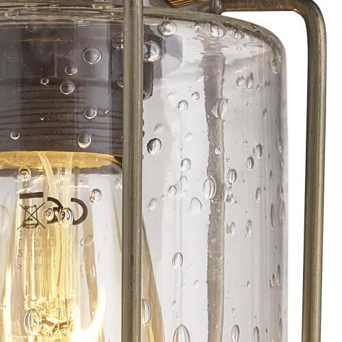 Pipes 3-flammige Flush Leuchte, Antik Messing Mit  Luftblasen Design Glas