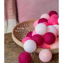 Cotton Ball Lights Lichterkette Pink Rosa Mix inkl.Netzstecker