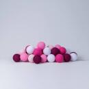 Cotton Ball Lights Lichterkette Pink Rosa Mix inkl.Netzstecker 35-flammig