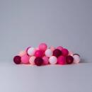 Cotton Ball Lights Lichterkette Pink Rosa Mix inkl.Netzstecker 35-flammig