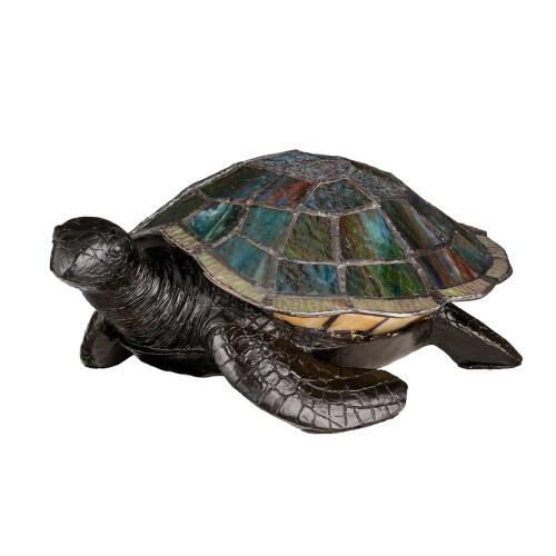 Tiffany Tier Tischleuchte Schildkröte 2 bunte Steine