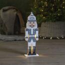 LED-Weihnachtsfigur, NUT CRACKER, 10 warmweiße LEDs grau/weiß