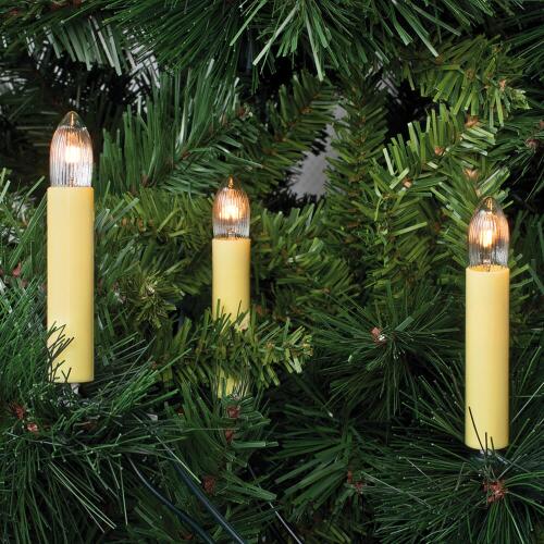 LED-Weihnachtsbaumkette, klar/elfenbein, E10 20-flammig 12,5m