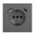 Schutzkontakt-Steckdose McPower Shallow 1x USB-C - 18W Quickcharge - 1x USB-A anthrazit
