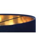 Pendelleuchte 0E0-031-50CM Stoffschirm samt marine blau, gold verspiegelt 50 cm