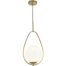 Avalon 1Lt Ball Pendant, Gold With Opal Glass