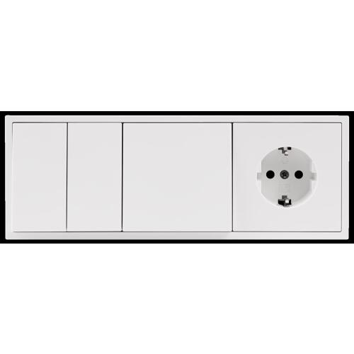 Schalter und Steckdosen Set McPower Shallow Tür 3-fach weiß, 4-teilig