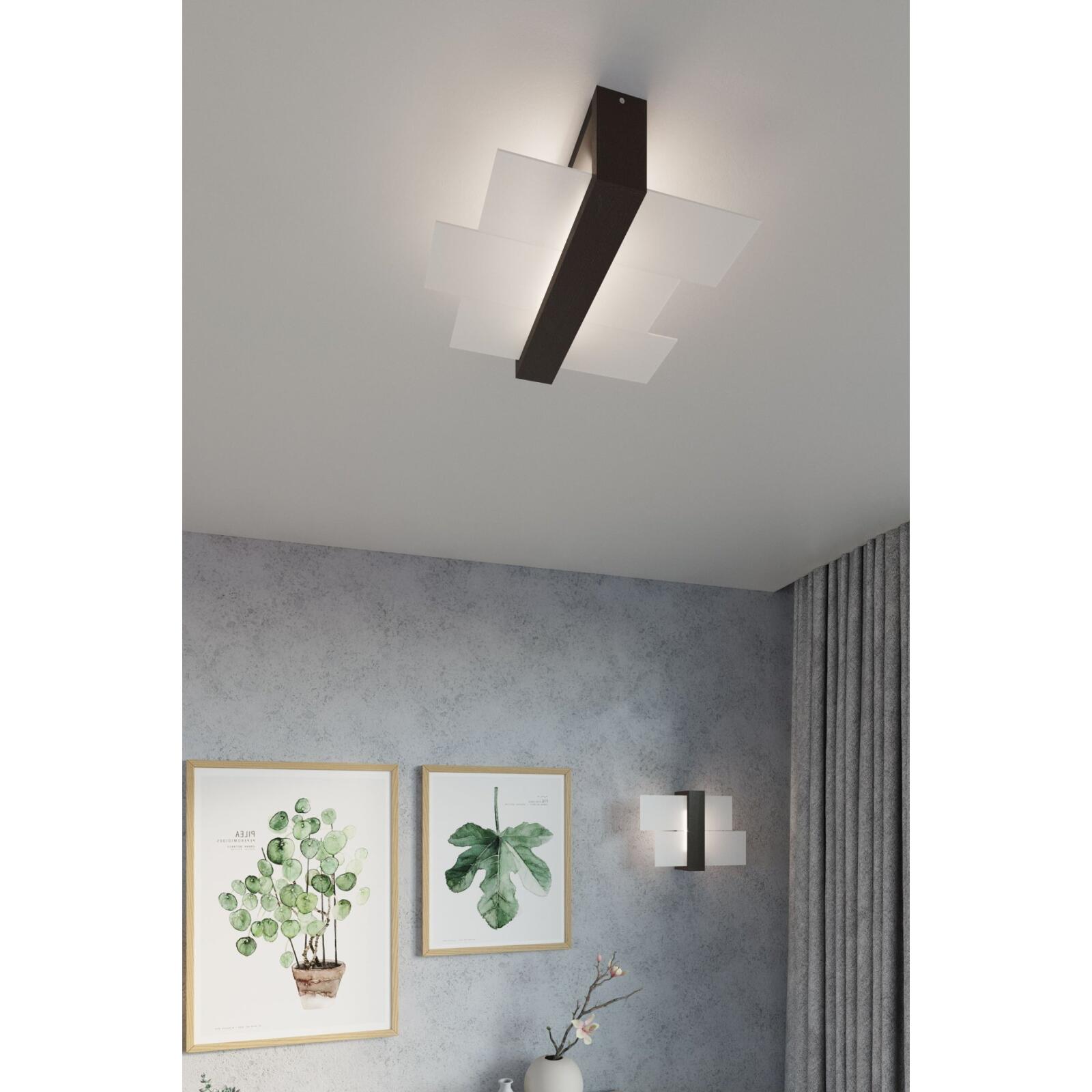 Sollux Lighting Lampen mit Onlineshop E27 Holz Deckenleuchte & Feniks - Glasschirm 2x 2 Leuchten