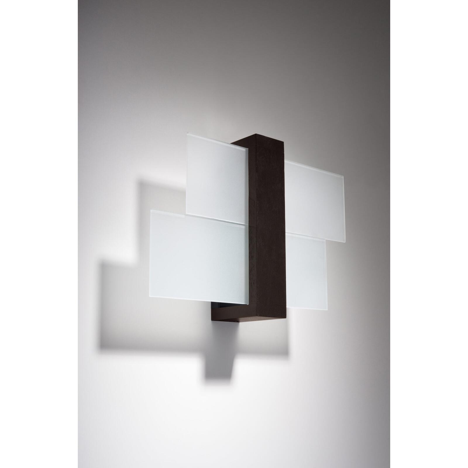 Sollux Lighting Wandleuchte Feniks Glasschirm Holz E27 2x - mit & Lampen Leuchten Onlineshop 1