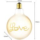 LED Filament Leuchtmittel - Globe G125 E27 4,5W 250lm 1800K 330° - dimmbar - Love