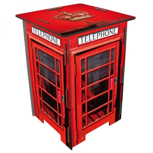 Werkhaus Photohocker 221 Telefonzelle London rot Holz Sitz Beistelltisch