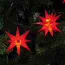 LED-Weihnachtsbaumkette, 9 Sterne rot je 12 cm