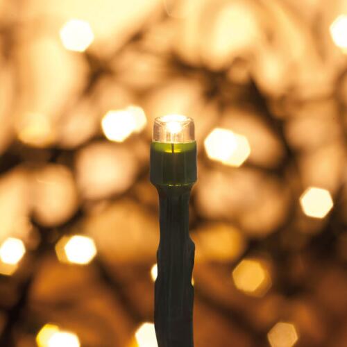 LED-Minilichterkette klare Birne, grünes Kabel 13,5m 180 LED
