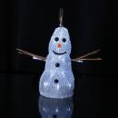 LED-Figur Crystal Snowman Schneemann weiß mit Zweigen