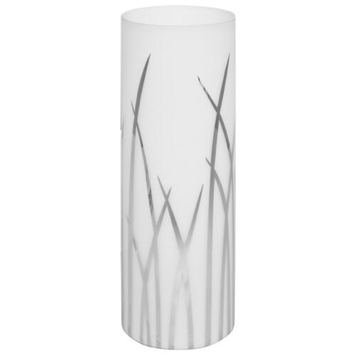 dekorative Tischleuchte Rivato mit Glasschirm weiß mit Dekor 1 x E27/60W
