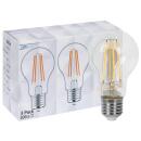 LED-Filament-Lampe, 3er-Set, AGL-Form, klar, E27/7W...