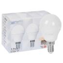 LED-Lampe, 3er-Set, Tropfen-Form, opal, E14/4,5W (40W),...