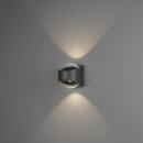 Bitonto LED Kristall-Linsen-Wandl. ab/auf anthrazit 2x5,5W