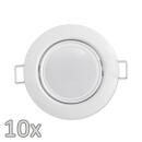 Einbauleuchten Set McShine weiß rund Ø8,7 cm schwenkbar mit Sprengring inkl. LED-Modul, 5W, 440 Lumen, 90° 10 Stück