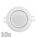 Einbauleuchten Set McShine weiß rund Ø8,7 cm schwenkbar mit Sprengring inkl. LED-Modul, 7W, 608 Lumen, 90° 10 Stück