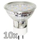 Einbauleuchten Set McShine weiß rund Ø8,7 cm schwenkbar mit Sprengring inkl. LED Leuchtmittel, 3W, 300 Lumen, 110° 10 Stück