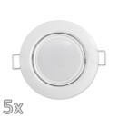 Einbauleuchten Set McShine weiß rund Ø8,7 cm schwenkbar mit Sprengring inkl. LED-Modul, 3W, 265 Lumen, 90° 5 Stück