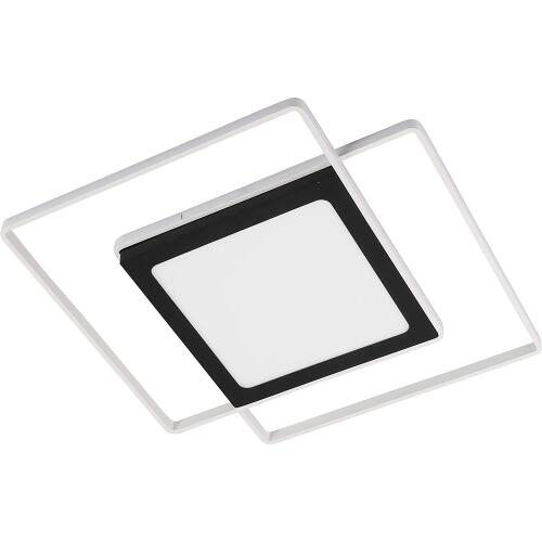 Nivala LED Deckenleuchte schwarz/weiß 51x51 cm 40W 3000K warmweiß
