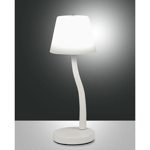 Ibla, Tischleuchte, LED, 1x9W, Metall und geblasenes Glas, weiß