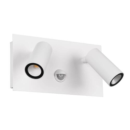 Außenwandleuchte Tunga LED dreh- und schwenkbar IP54 weiß mit Bewegungsmelder 2-flammig