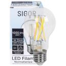 Sigor LED Filament Lampe E27 dim-to-warm 2700-2200K Ra.>90 9W (75W), 1.055 lm