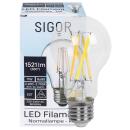 Sigor LED Filament Lampe E27 dim-to-warm 2700-2200K Ra.>90 11W (100W), 1.521 lm