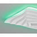Deckenleuchte, Hero | weiß| Acryl satiniert| L: 50,00 cm, B: 50,00 cm,| Ausladung Decke: 7,60 cm| mit Fernbedienung stufenlos dimmbar| tunable white (cct) stufenlos einstellbar| 1x LED 50,0W  2700 / 6500 K inkl.| getrennt schaltbar, RGB stufenlos dimmbar|