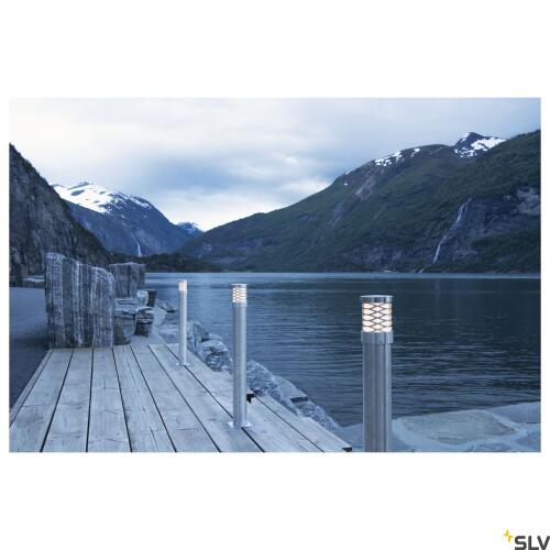TRUST 60, outdoor floor stand, LED, 3000K, IP55, stainless steel 316, Ø/H 6/60 cm, 8.6W