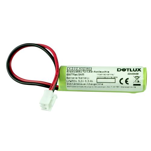 DOTLUX Ersatzakku für LED-Notleuchte EXITflat (Art.Nr. 5406) Li-FePO4 18650 3.2V 1500mAh