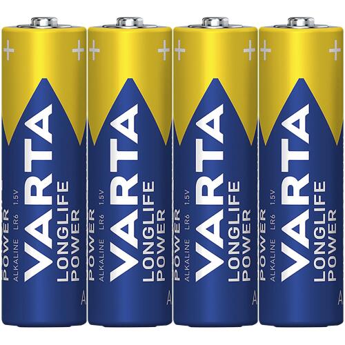 Mignon-Batterie VARTA Longlife Power Alkaline, Typ AA, LR06, 1,5V, 4er Pack