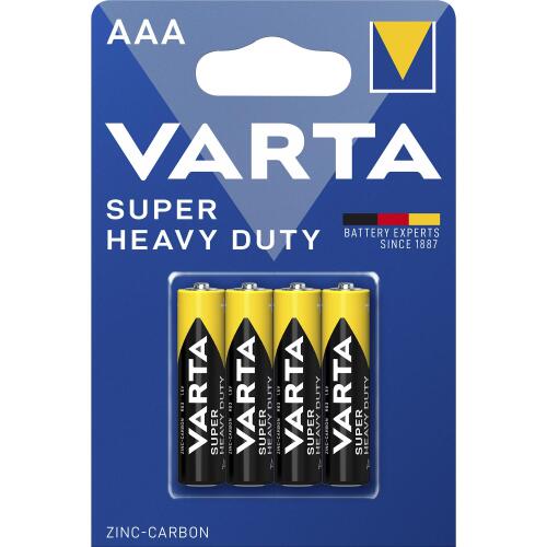 Micro-Batterie VARTA Super Heavy Duty Zink-Kohle, Typ AAA, R03, 1,5V, 4er-Pack