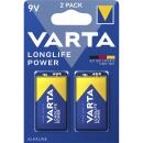 9V-Block Batterie VARTA Longlife Power Alkaline, 6LR61,...