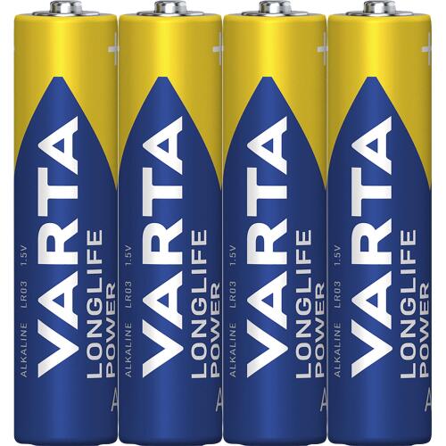 Micro-Batterie VARTA Longlife Power Alkaline, Typ AAA, LR03, 1,5V, 4er Pack