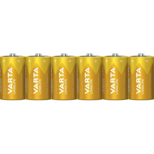 Mono-Batterie VARTA Longlife, Alkaline, Typ D, LR20, 1,5V, 6er Pack