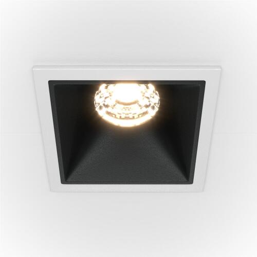 LED Einbaustrahler Alfa weiß/schwarz eckig 6,5x6,5 cm 10W 4000K neutralweiß 1-flammig