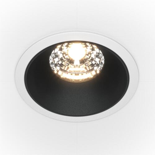 LED Einbaustrahler Alfa weiß/schwarz rund Ø8,5 cm 15W 3000K warmweiß