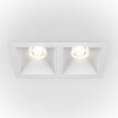 LED Einbaustrahler Alfa weiß eckig 6,5x12,6 cm 2x10W 3000K warmweiß dimmbar 2-flammig
