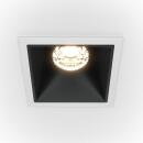 LED Einbaustrahler Alfa weiß/schwarz eckig 6,5x6,5 cm 10W 3000K warmweiß dimmbar 1-flammig
