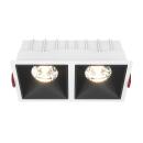 LED Einbaustrahler Alfa weiß/schwarz eckig 8,5x16,7 cm 2x15W 3000K warmweiß dimmbar 2-flammig