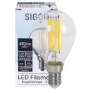 LED-Filament-Lampe, Tropfen-Form, klar, E14/4,5W (40W),...