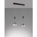 Pendelleuchte, Arosa | 2x LED 9,0 W inkl.Marken-LED sandschwarz | Glas| rauchfarben
