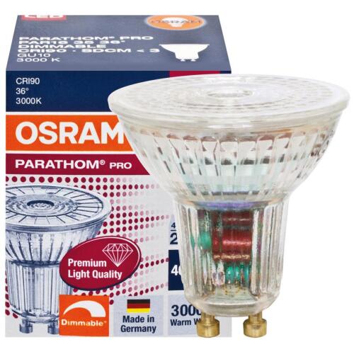 LED Reflektorlampe, PAR 16, Parathom Pro Premium GU10 3,4W, 230 Lumen 3000K warmweiß