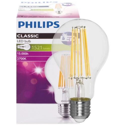 LED-Filament-Lampe Leuchtmittel E27 10,5W 1521 Lumen AGL-Form klar warmweiß