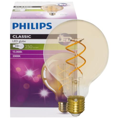 E27 Spiral Vintage LED Globe Lampe gold 5W 250lm 2000K exra warmweiß G95